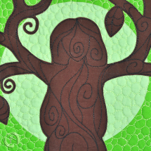 Quilt Art Tree of Life Green - Detail